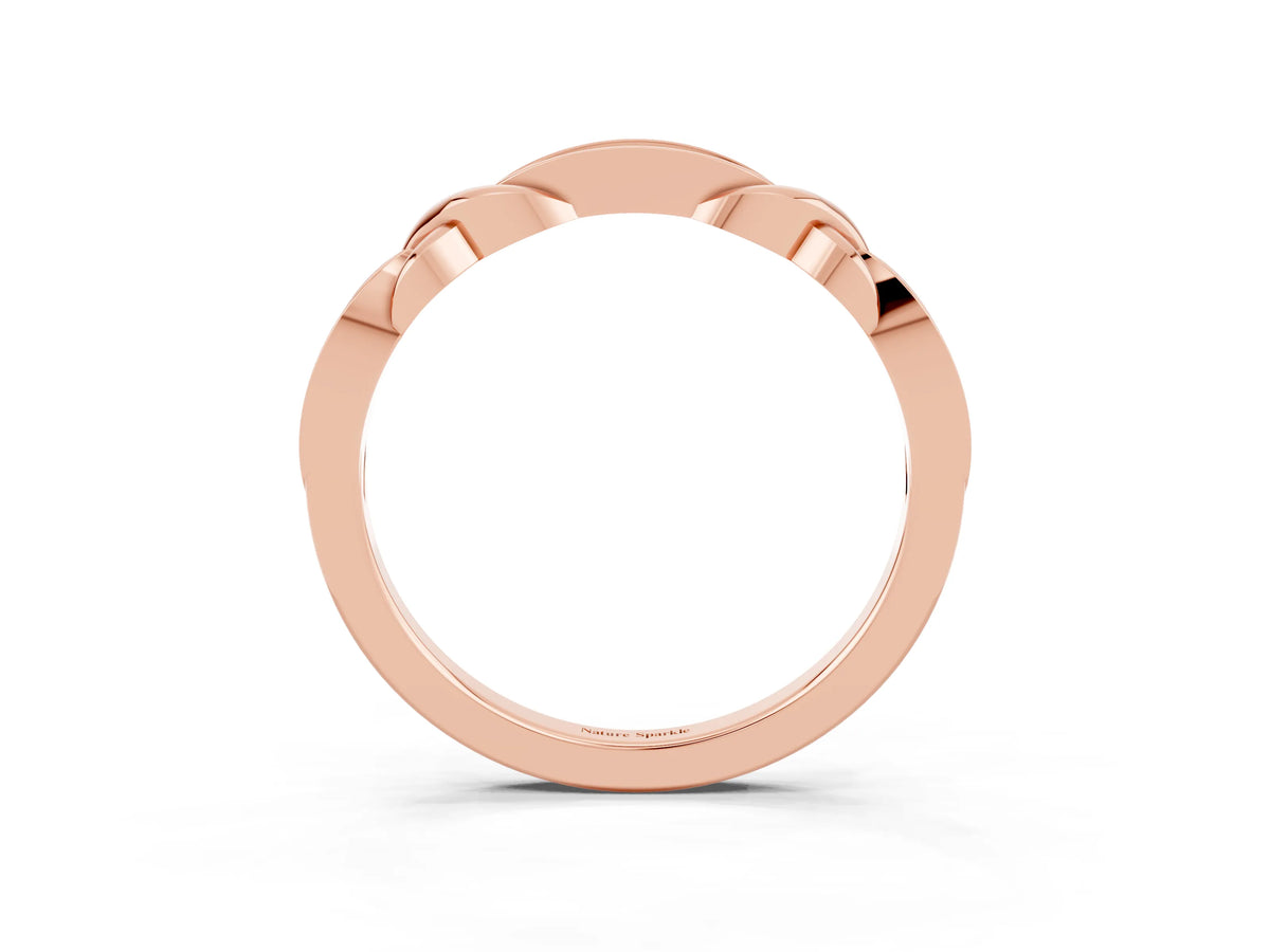 Twisted Marquise Blue Sapphire Pavé Band in Rose gold with Shared Prong Setting_3