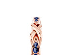 Twisted Marquise Blue Sapphire Pavé Band in Rose gold with Shared Prong Setting_5