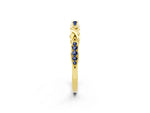 Twisted Marquise Blue Sapphire Pavé Band in Yellow gold with Shared Prong Setting_2