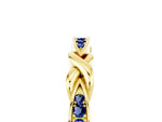 Twisted Marquise Blue Sapphire Pavé Band in Yellow gold with Shared Prong Setting_5
