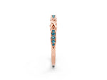 Twisted Marquise Blue Topaz Pavé Band in Rose gold with Shared Prong Setting_2
