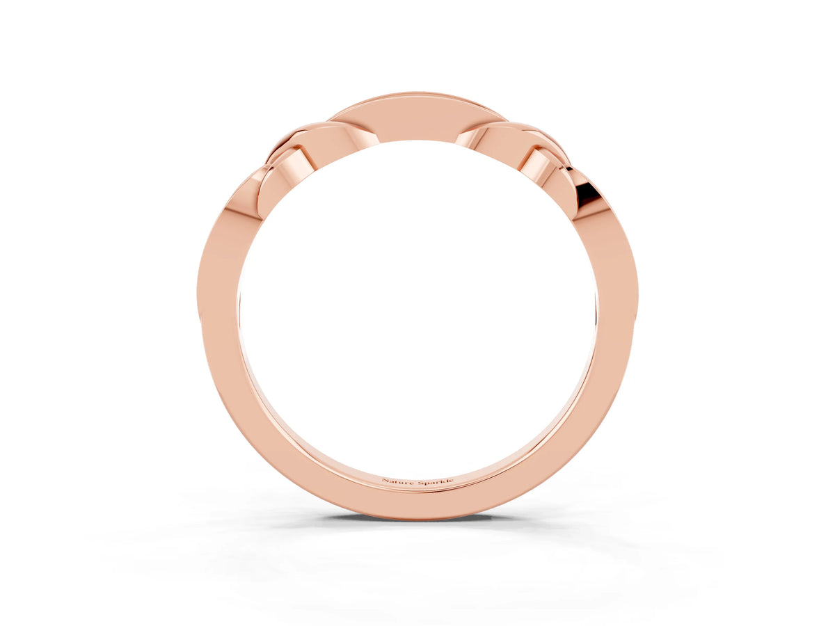 Twisted Marquise Blue Topaz Pavé Band in Rose gold with Shared Prong Setting_3