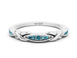 Twisted Marquise Blue Topaz Pavé Band in Silver with Shared Prong Setting