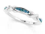 Twisted Marquise Blue Topaz Pavé Band in Silver with Shared Prong Setting_1