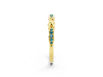 Twisted Marquise Blue Topaz Pavé Band in Yellow gold with Shared Prong Setting_2