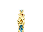 Twisted Marquise Blue Topaz Pavé Band in Yellow gold with Shared Prong Setting_5
