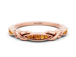 Twisted Marquise Citrine Pavé Band in Rose gold with Shared Prong Setting