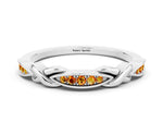 Twisted Marquise Citrine Pavé Band in Silver with Shared Prong Setting
