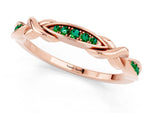 Twisted Marquise Emerald Pavé Band in Rose gold with Shared Prong Setting_1