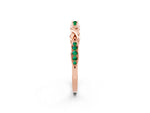 Twisted Marquise Emerald Pavé Band in Rose gold with Shared Prong Setting_2