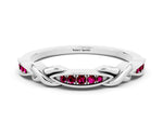 Twisted Marquise Garnet Pavé Band in Platinum with Shared Prong Setting