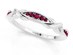Twisted Marquise Garnet Pavé Band in Platinum with Shared Prong Setting_1