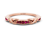 Twisted Marquise Garnet Pavé Band in Rose gold with Shared Prong Setting