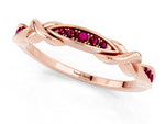 Twisted Marquise Garnet Pavé Band in Rose gold with Shared Prong Setting_1