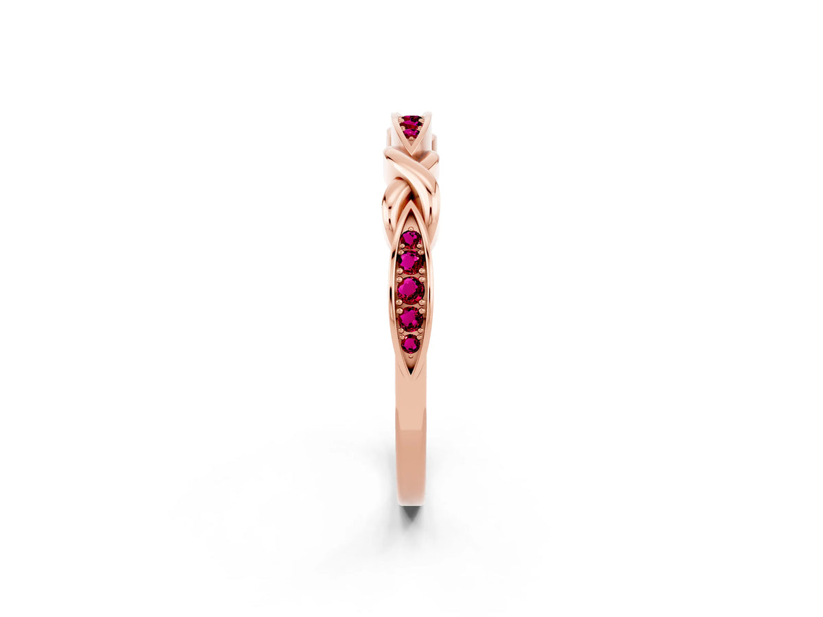 Twisted Marquise Garnet Pavé Band in Rose gold with Shared Prong Setting_2