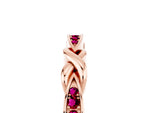 Twisted Marquise Garnet Pavé Band in Rose gold with Shared Prong Setting_5