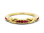 Twisted Marquise Garnet Pavé Band in Yellow gold with Shared Prong Setting