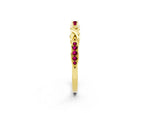 Twisted Marquise Garnet Pavé Band in Yellow gold with Shared Prong Setting_2