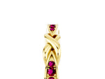 Twisted Marquise Garnet Pavé Band in Yellow gold with Shared Prong Setting_5