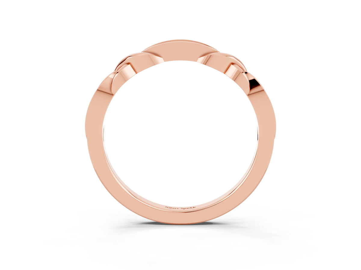 Twisted Marquise Green Sapphire Pavé Band in Rose gold with Shared Prong Setting_3