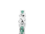 Twisted Marquise Green Sapphire Pavé Band in Silver with Shared Prong Setting_5