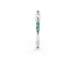 Twisted Marquise Green Sapphire Pavé Band in White gold with Shared Prong Setting_2