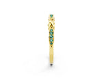 Twisted Marquise Green Sapphire Pavé Band in Yellow gold with Shared Prong Setting_2