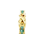 Twisted Marquise Green Sapphire Pavé Band in Yellow gold with Shared Prong Setting_5