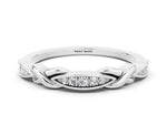 Twisted Marquise Moissanite Pavé Band in Platinum with Shared Prong Setting