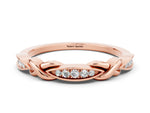 Twisted Marquise Moissanite Pavé Band in Rose gold with Shared Prong Setting