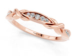 Twisted Marquise Moissanite Pavé Band in Rose gold with Shared Prong Setting_1