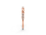 Twisted Marquise Moissanite Pavé Band in Rose gold with Shared Prong Setting_2