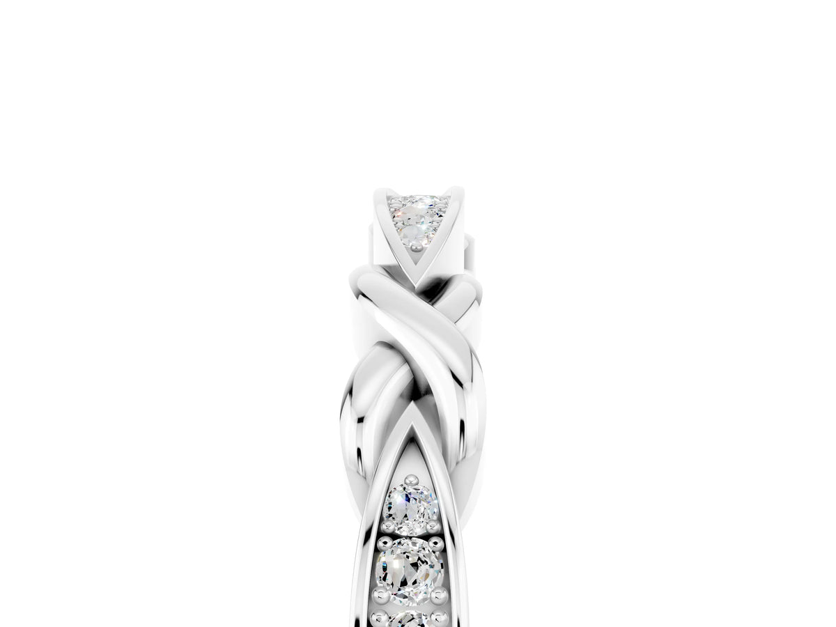 Twisted Marquise Moissanite Pavé Band in Silver with Shared Prong Setting_5