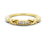 Twisted Marquise Moissanite Pavé Band in Yellow gold with Shared Prong Setting