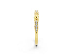 Twisted Marquise Moissanite Pavé Band in Yellow gold with Shared Prong Setting_2