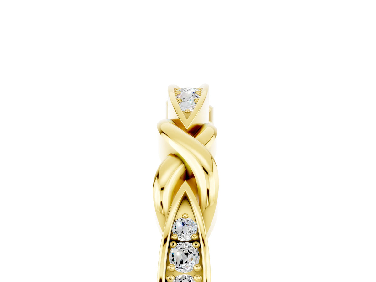 Twisted Marquise Moissanite Pavé Band in Yellow gold with Shared Prong Setting_5