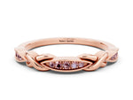 Twisted Marquise Morganite Pavé Band in Rose gold with Shared Prong Setting