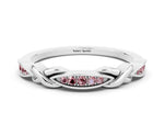 Twisted Marquise Morganite Pavé Band in Silver with Shared Prong Setting