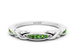 Twisted Marquise Peridot Pavé Band in Platinum with Shared Prong Setting