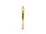 Twisted Marquise Peridot Pavé Band in Yellow gold with Shared Prong Setting_2