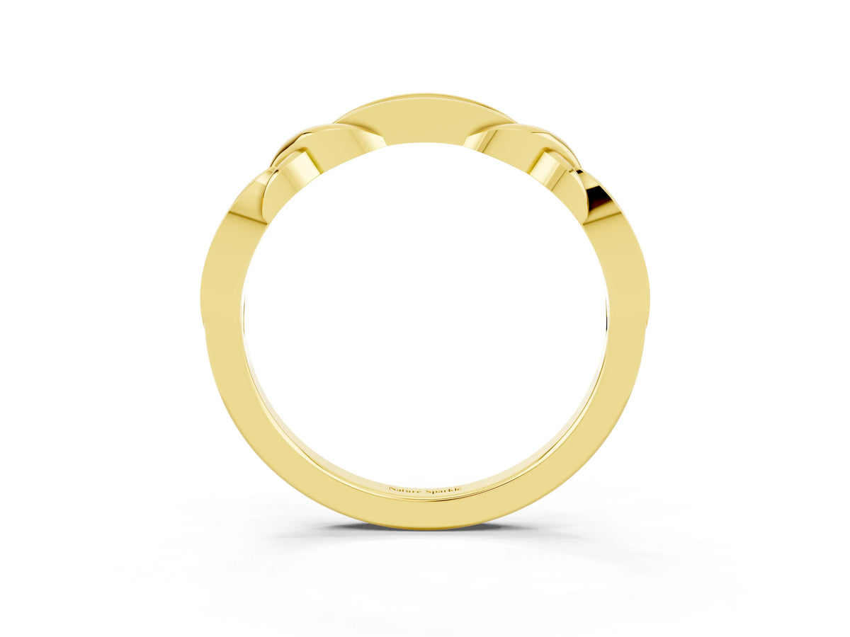 Twisted Marquise Peridot Pavé Band in Yellow gold with Shared Prong Setting_3
