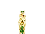 Twisted Marquise Peridot Pavé Band in Yellow gold with Shared Prong Setting_5