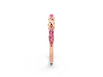 Twisted Marquise Pink Sapphire Pavé Band in Rose gold with Shared Prong Setting_2