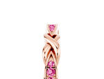 Twisted Marquise Pink Sapphire Pavé Band in Rose gold with Shared Prong Setting_5
