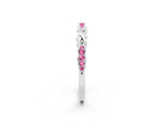 Twisted Marquise Pink Sapphire Pavé Band in Silver with Shared Prong Setting_2