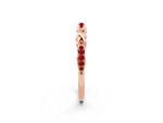 Twisted Marquise Ruby Pavé Band in Rose gold with Shared Prong Setting_2