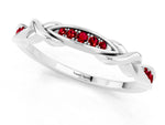 Twisted Marquise Ruby Pavé Band in Silver with Shared Prong Setting_1