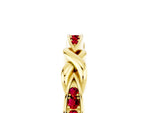 Twisted Marquise Ruby Pavé Band in Yellow gold with Shared Prong Setting_5