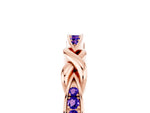 Twisted Marquise Tanzanite Pavé Band in Rose gold with Shared Prong Setting_5