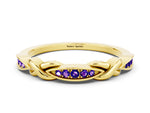 Twisted Marquise Tanzanite Pavé Band in Yellow gold with Shared Prong Setting